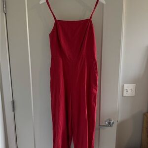 Old Navy Red Jumpsuit Vibrant Sleeveless Design